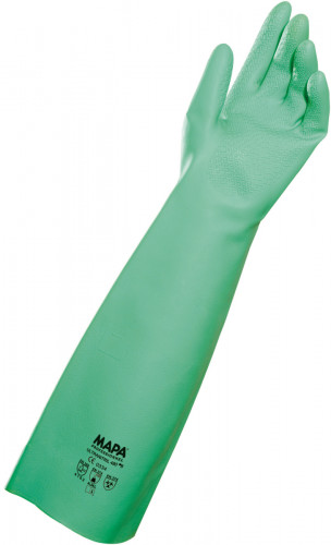 Paire de gants longue manchette vert 9 Ultranitril 480 Mapa