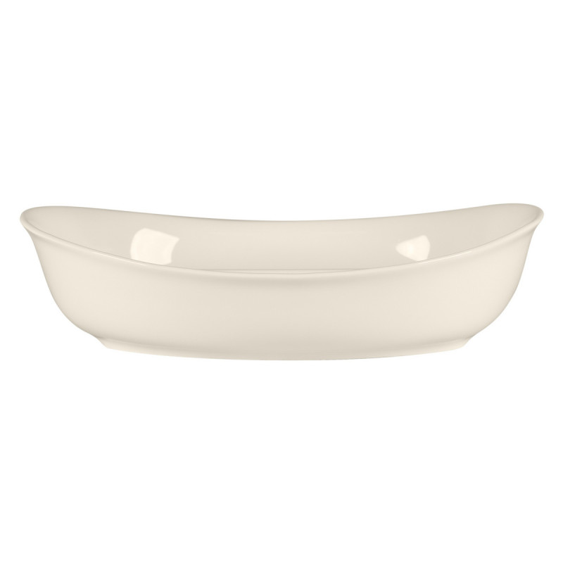 Plat à légumes 2 compartiments ovale blanc porcelaine bone china 21 cm Bravura Rak