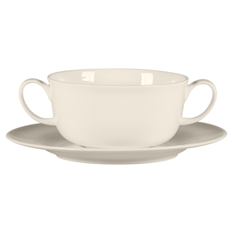 Soucoupe pour tasse à déjeuner rond blanc porcelaine bone china Ø 17 cm Bravura Rak