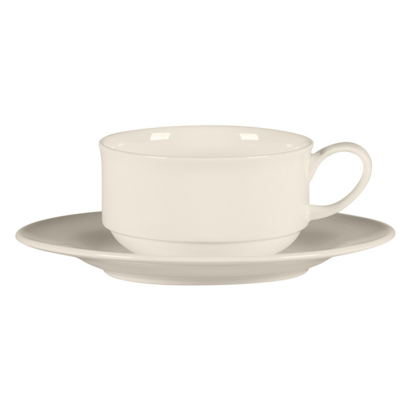 Soucoupe pour tasse à café / thé rond blanc porcelaine bone china Ø 15,5 cm Bravura Rak