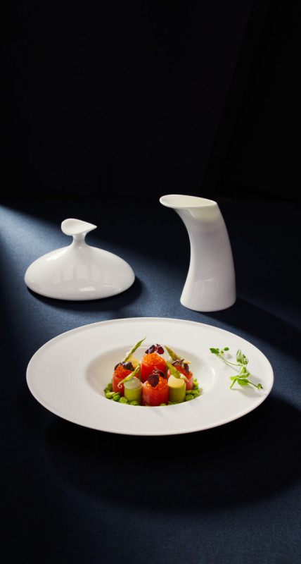 Carafe irrégulier blanc porcelaine bone china Ø 8,1 cm Bravura Rak