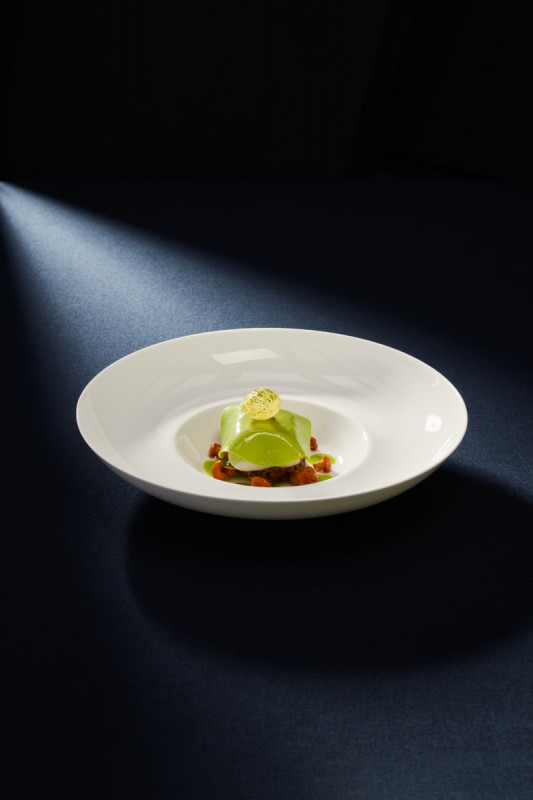 Assiette creuse gourmet rond blanc porcelaine bone china Ø 29 cm Fedra Rak