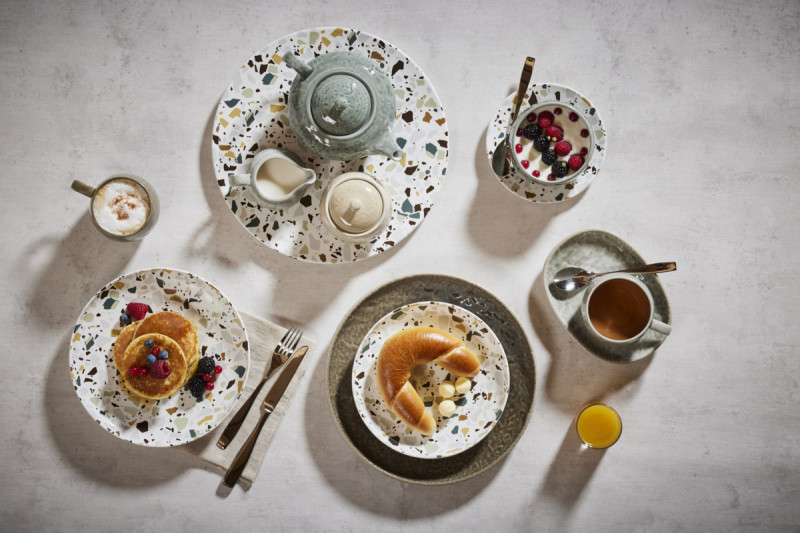 Assiette coupe plate rond multicolore porcelaine Ø 18,7 cm Kerrazzo Rak