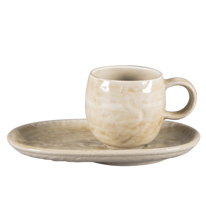 Tasse à espresso vanilla porcelaine vitrifiée 10 cl Ø 6 cm Krush Rak