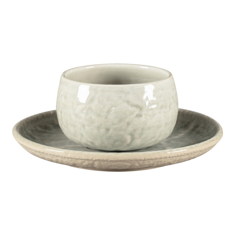 Tasse à café rond céladon porcelaine vitrifiée 25 cl Ø 9 cm Krush Rak