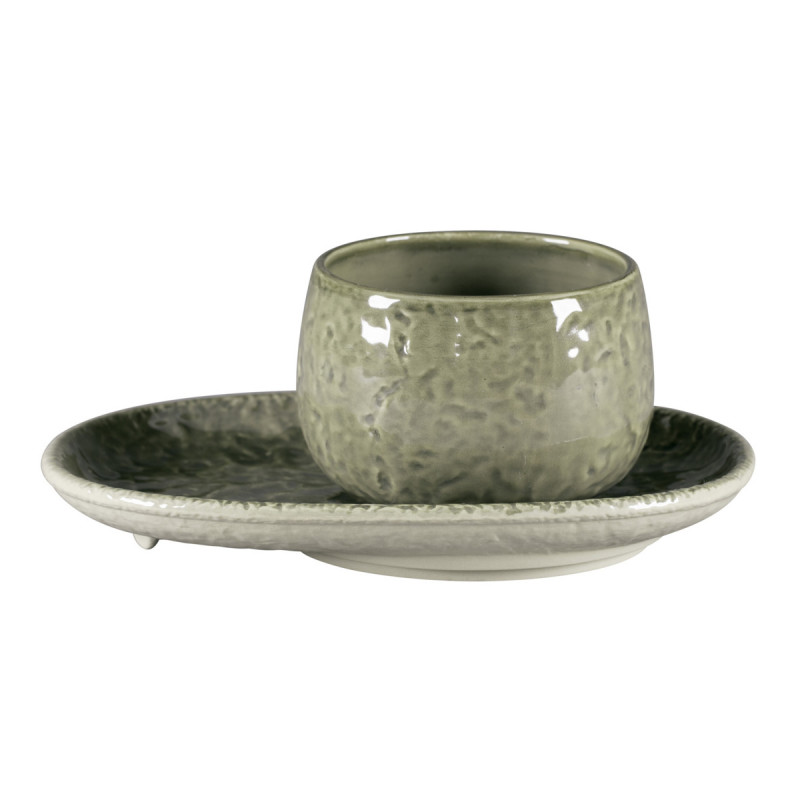 Tasse à café rond steel porcelaine vitrifiée 30 cl Ø 9 cm Krush Rak
