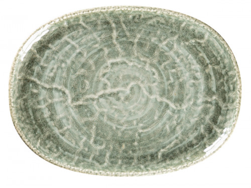 Plat coupe ovale Sage porcelaine vitrifiée 28 cm Krush Rak