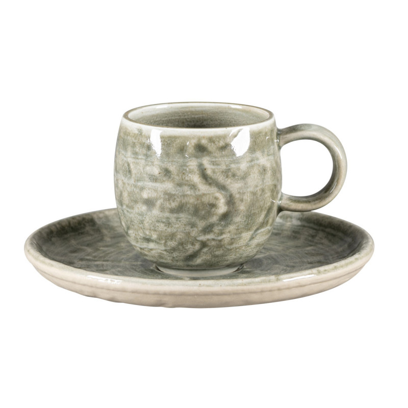 Sous-tasse à expresso rond Sage porcelaine vitrifiée Ø 13 cm Krush Rak
