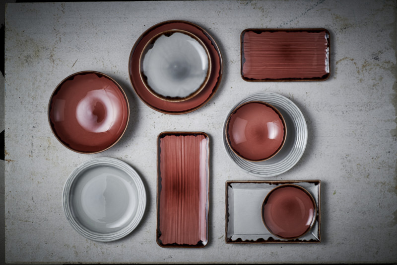 Assiette organique prune porcelaine vitrifiée 35x16 cm Harvest Dudson