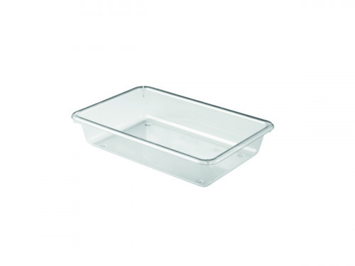 Bac plat transparent plastique 35,1x23,6x7 cm 3 L fond plein parois pleines Gilac