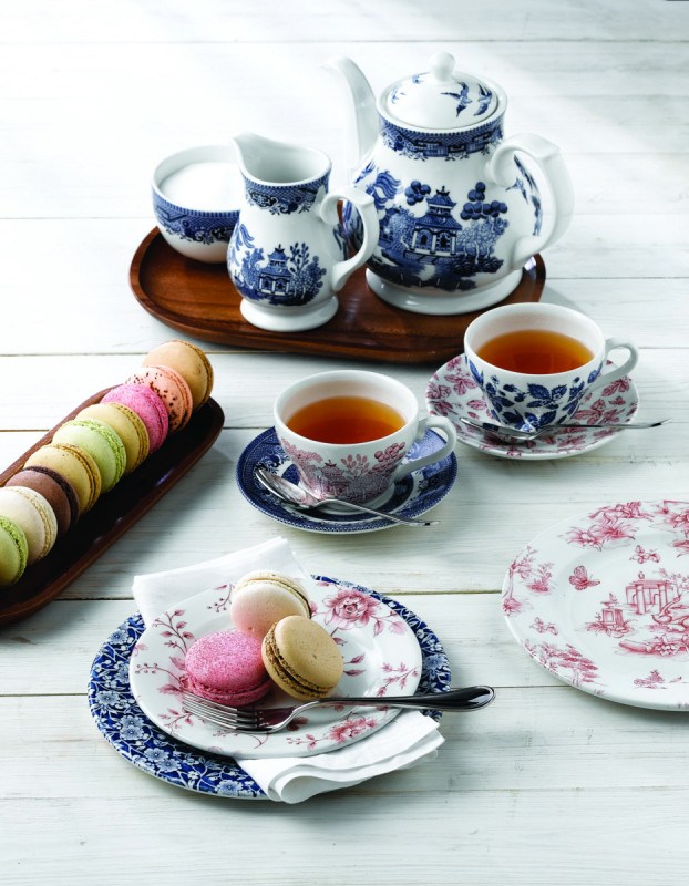 Tasse avec anses rond Georgian Bramble Blue porcelaine vitrifiée 19,8 cl Ø 9 cm Vintage Prints Bramble Churchill