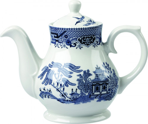 Théière avec couvercle rond Sandrigham Willow Blue porcelaine vitrifiée 42 cl Vintage Prints Willow Churchill