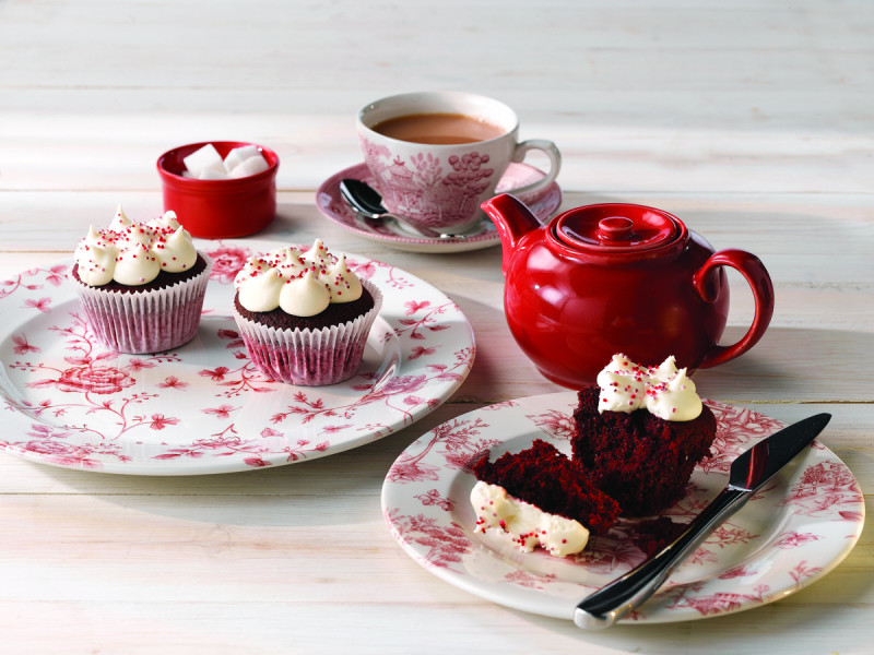 Tasse avec anses rond Georgian Cranberry Bramble porcelaine vitrifiée 19,8 cl Ø 9 cm Vintage Prints Cramberry Bramble Churchill