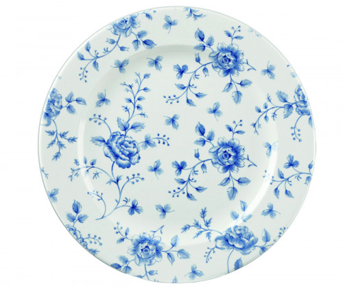 Assiette plate rond Rose Chintz Prague Blue porcelaine vitrifiée Ø 21 cm Vintage Prints Rose Chintz Churchill