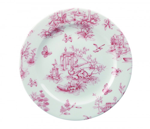 Assiette plate rond Toile Cranberry porcelaine vitrifiée Ø 21 cm Vintage Prints Toile Churchill