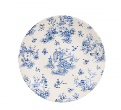 Assiette coupe creuse rond Toile Prague Blue porcelaine vitrifiée Ø 28,1 cm Vintage Prints Toile Churchill