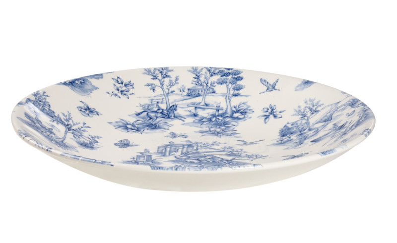 Assiette plate rond Toile Prague Blue porcelaine vitrifiée Ø 21 cm Vintage Prints Toile Churchill