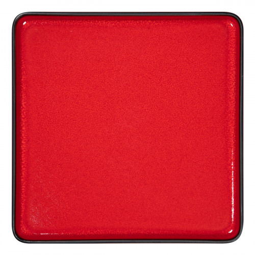Assiette plate carré rouge porcelaine 24x24 cm Fractal Rak