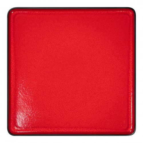 Assiette plate carré rouge porcelaine 32x32 cm Fractal Rak