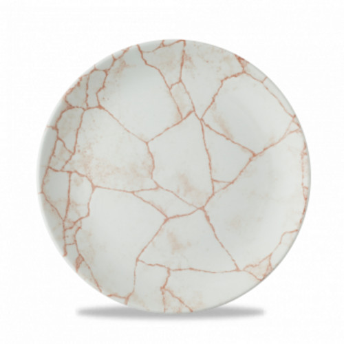 Assiette coupe plate rond orange porcelaine vitrifiée Ø 21,7 cm Kintsugi Corail Churchill