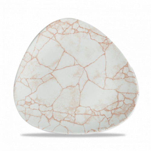 Assiette coupe plate triangulaire orange porcelaine vitrifiée Ø 22,9 cm 22,9x22,9 cm Kintsugi Corail Churchill