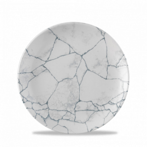 Assiette coupe plate rond gris porcelaine vitrifiée Ø 21,7 cm Kintsugi Pearl Grey Churchill