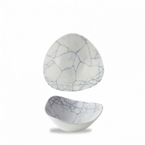 Bol triangulaire gris porcelaine vitrifiée 18,5x18,5 cm Kintsugi Pearl Grey Churchill