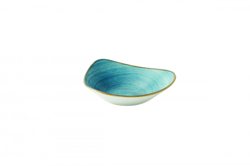 Assiette plate triangulaire Raw Teal porcelaine vitrifiée 22,9x22,9 cm Stonecast Raw Churchill