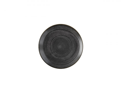 Assiette coupe rond Raw Black porcelaine vitrifiée Ø 28,8 cm Stonecast Raw Churchill