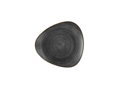 Assiette plate triangulaire Raw Black porcelaine vitrifiée 26,5x26,5 cm Stonecast Raw Churchill