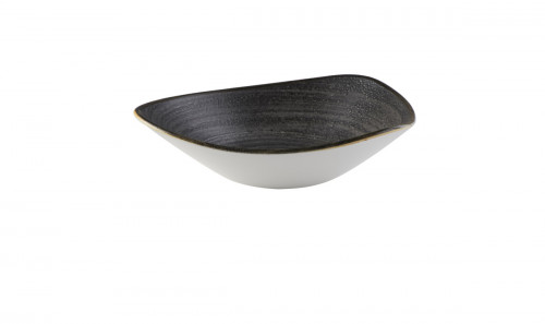 Assiette plate triangulaire Raw Black porcelaine vitrifiée 22,9x22,9 cm Stonecast Raw Churchill