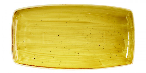 Assiette plate rectangulaire Mustard porcelaine vitrifiée 34,5x18,5 cm Stonecast Mustard Churchill