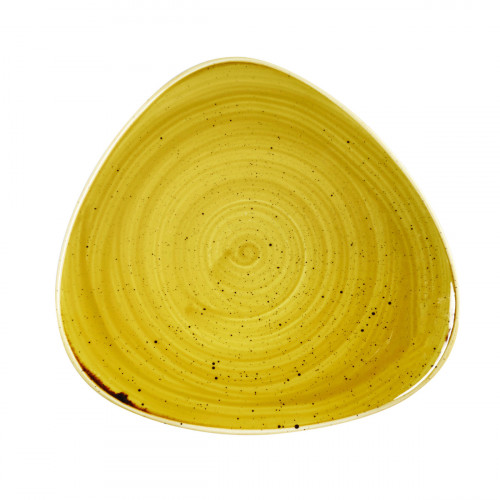 Assiette plate triangulaire Mustard porcelaine vitrifiée 31,1x31,1 cm Stonecast Mustard Churchill