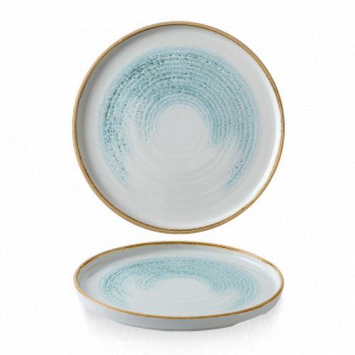 Assiette à bord droit rond Aquamarine porcelaine vitrifiée Ø 26 cm Homespun Accents Churchill