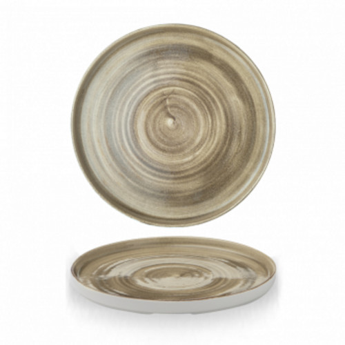 Assiette à bord droit rond antic taupe porcelaine vitrifiée Ø 26 cm Stonecast Patina Churchill