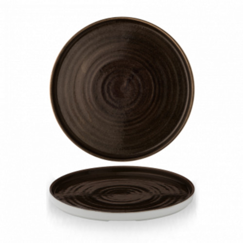Assiette à bord droit rond iron black porcelaine vitrifiée Ø 26 cm 22,9 cm Stonecast Patina Churchill