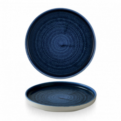 Assiette à bord droit rond ultramarine porcelaine vitrifiée Ø 26 cm Stonecast Plume Churchill