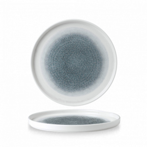 Assiette à bord droit rond bleu porcelaine vitrifiée Ø 26 cm Raku Topaz Churchill