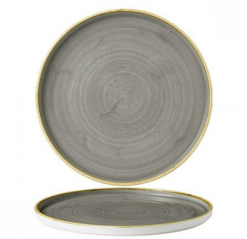 Assiette à bord droit rond peppercorn porcelaine vitrifiée Ø 21 cm Stonecast Grey Churchill