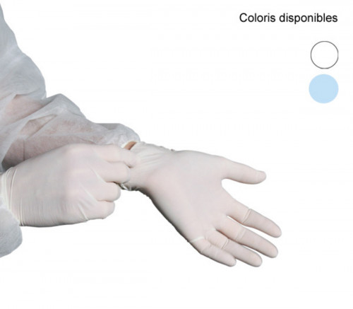 Gants latex blanc XL (100 pièces)