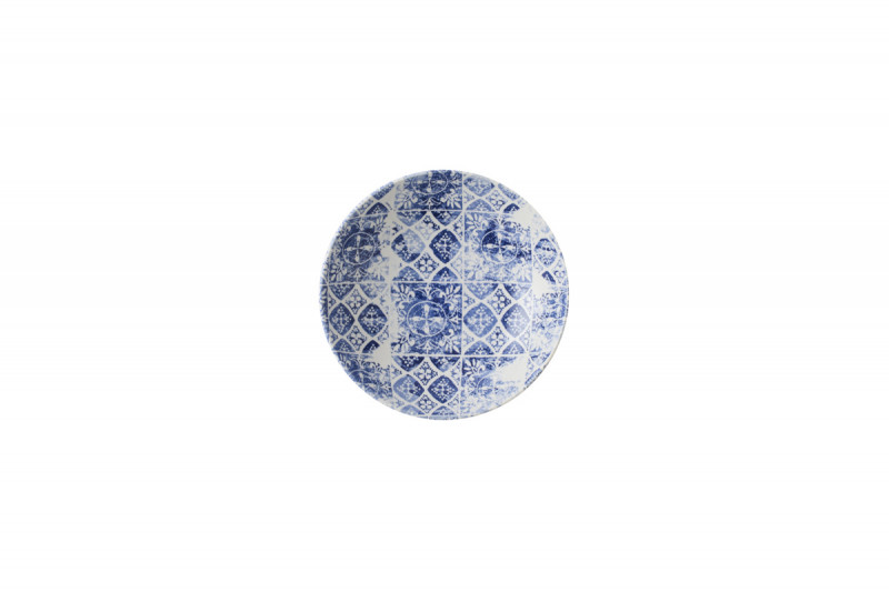 Assiette coupe creuse rond bleu porcelaine vitrifiée Ø 18,2 cm Porto Dudson