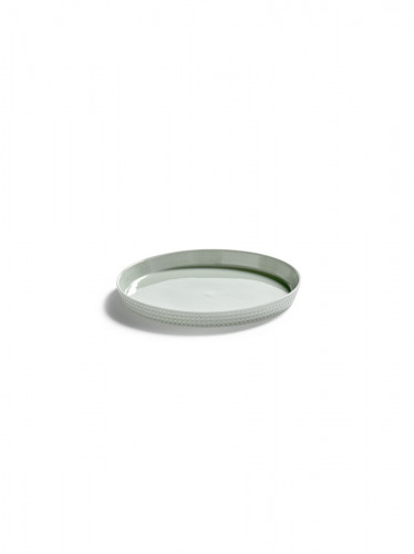 Assiette coupe plate rond vert porcelaine bone china Ø 16 cm Nido Serax