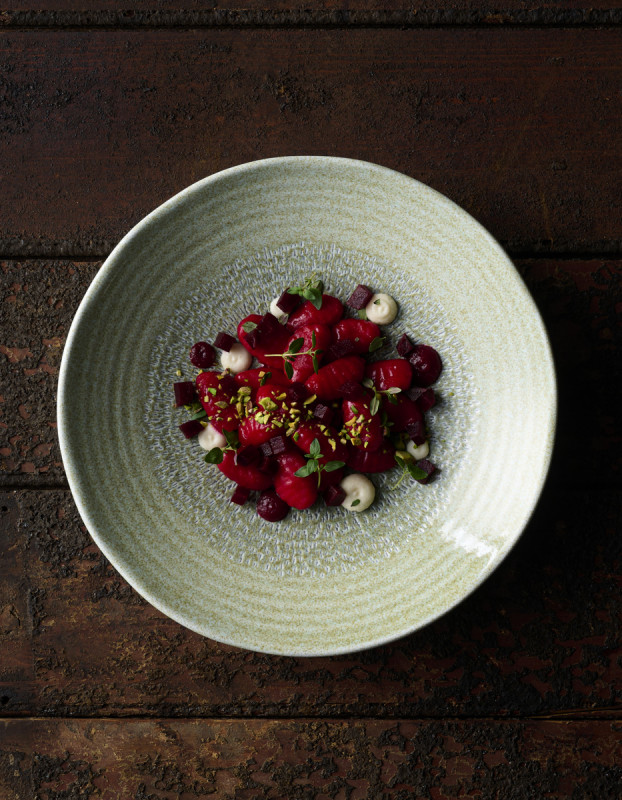 Assiette creuse organique vert porcelaine vitrifiée Ø 28 cm Harvest Grain Dudson