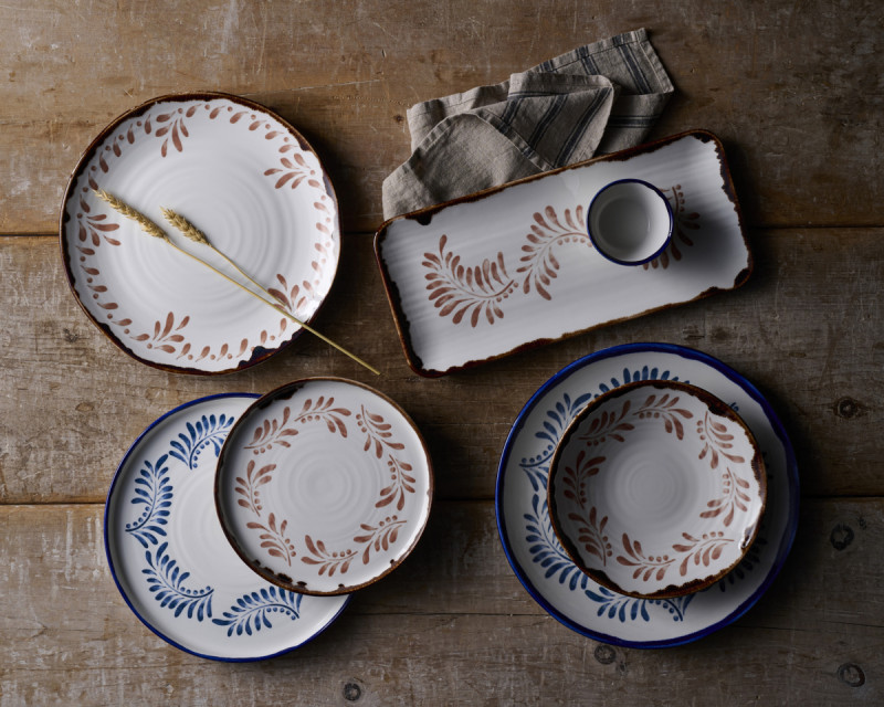 Assiette organique terracotta porcelaine vitrifiée 27x16 cm Harvest Mediterranean Dudson