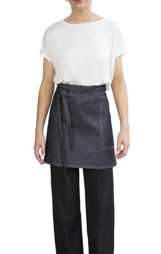 Tablier court denim bleu Taille unique Bistro Pro.mundi