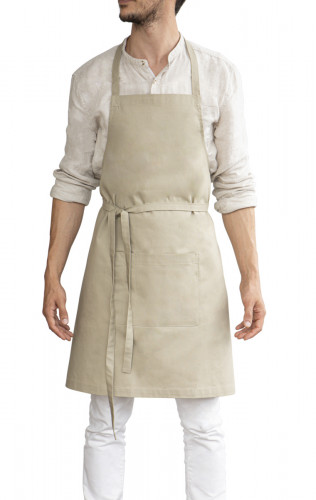 Tablier à bavette grège Taille unique Bistro Pro.mundi