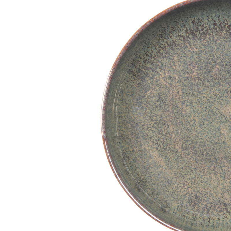 Assiette creuse rond Marron Bleu grès émaillé Ø 22 cm Amber Accolade