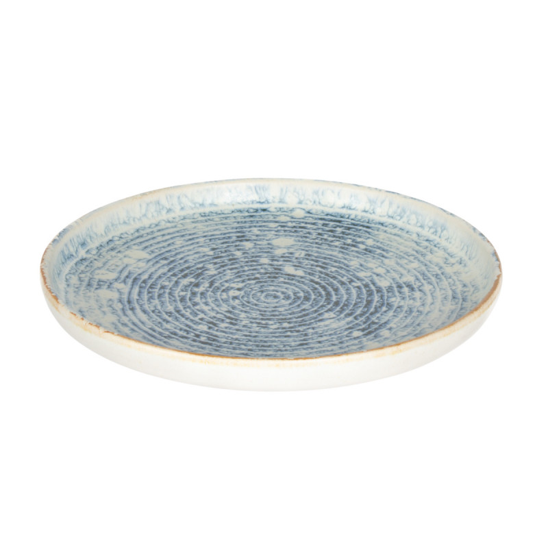 Assiette plate rond bleu grès émaillé Ø 22 cm Ice Accolade