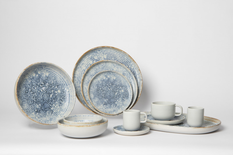 Gobelet rond bleu grès émaillé 9 cl Ø 5,5 cm Ice Accolade