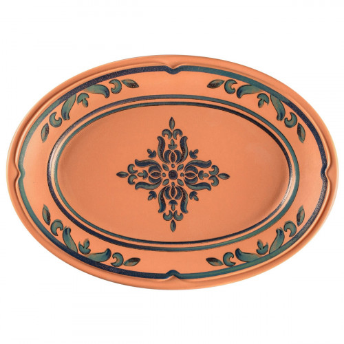 Assiette plate ovale Tero Décor Ostia porcelaine 32x21 cm Earth Rak